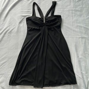 Little black dress with shire layer and bling